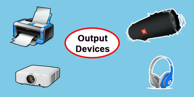 Computer basics. output devices of the computer 