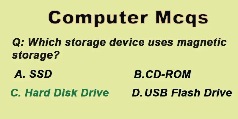 Mcq computer fundamentals, magnetic storage device